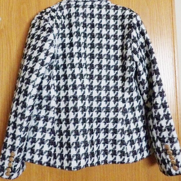 Boston Proper Double Breasted Houndstooth Blazer Jacket Size 14 - Picture 9 of 11